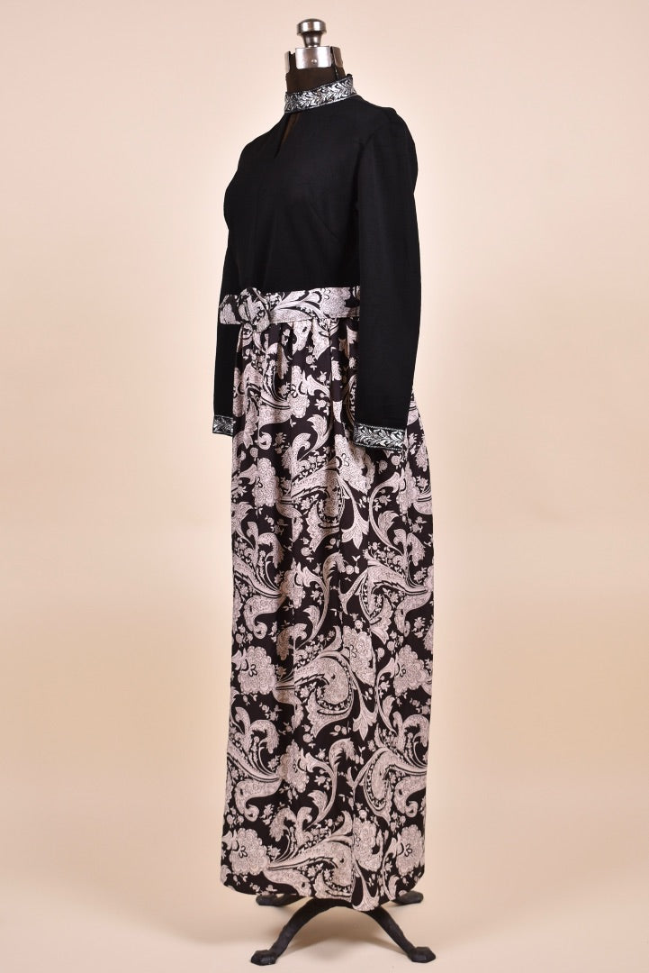 Black Paisley Maxi Dress By , M