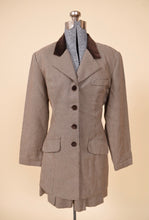 Load image into Gallery viewer, Brown Houndstooth Set with Velvet Trim By Moda Int&#39;l, M: Shown from Front
