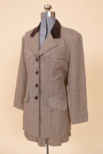 Load image into Gallery viewer, Brown Houndstooth Set with Velvet Trim By Moda Int&#39;l, M: Shown from Side
