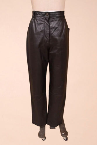 Vintage 1990s Silk Rosebud Cigarette Pants - Black