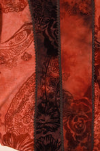 Load image into Gallery viewer, Orange Y2K Mesh Top By dressbarn. Close up of corset detailing.
