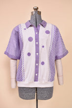 Load image into Gallery viewer, Deadstock 80s Lavender Polka Dot Top By Division of Graf: Shown from Front
