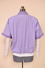 Load image into Gallery viewer, Deadstock 80s Lavender Polka Dot Top By Division of Graf: Shown from Back
