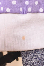 Load image into Gallery viewer, Deadstock 80s Lavender Polka Dot Top By Division of Graf: Small Stain on Bottom Hem
