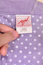 Load image into Gallery viewer, Deadstock 80s Lavender Polka Dot Top By Division of Graf: Tag
