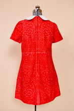 Load image into Gallery viewer, Red 60s Peter Pan Shift Dress: Shown from Back
