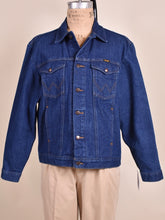 Load image into Gallery viewer,  Dark Wash Western Denim Jacket By Wrangler as shown from the front
