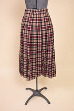 Load image into Gallery viewer, 80s Brown Wool Pleated Plaid Midi Skirt By Pendleton, M: Shown from Back
