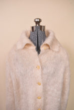 Load image into Gallery viewer, Cream Mohair Fuzzy Knit Cardigan By Jaeger, 40
