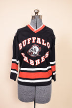 Load image into Gallery viewer, Black and Red 90s Buffalo Sabres Jersey By Professional Sports Club: Shown from Front
