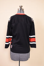 Load image into Gallery viewer, Black and Red 90s Buffalo Sabres Jersey By Professional Sports Club: Shown from Back
