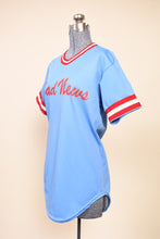 Load image into Gallery viewer, Light Blue 80s &quot;Bad News&quot; Jersey By Wilson: Shown from Side
