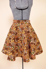 Load image into Gallery viewer, 1960s Quilted Brown Circle Skirt: Shown from Front
