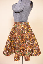 Load image into Gallery viewer, 1960s Quilted Brown Circle Skirt: Shown from Side
