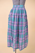 Load image into Gallery viewer, Plaid Cotton Skirt and Top Set By Joan Harper, M
