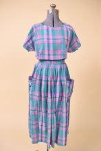 Load image into Gallery viewer, Plaid Cotton Skirt and Top Set By Joan Harper, M
