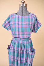 Load image into Gallery viewer, Plaid Cotton Skirt and Top Set By Joan Harper, M
