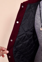 Load image into Gallery viewer, Maroon &amp; White Trim College Jacket By Holloway, L: Quilted Lining
