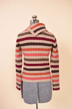 Load image into Gallery viewer, Creamy Turtle Neck Half Stripes: Shown from Back
