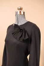 Load image into Gallery viewer, Black Cotton Ruffle Maxi Dress by Arpeja pictured from the front closeup
