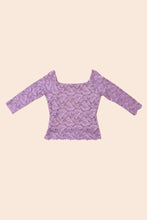 Load image into Gallery viewer, Purple Lace Mesh Scoopneck Top By Hanky Panky. Pictured from the front.
