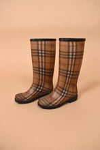 Load image into Gallery viewer, Tan Plaid Rain Boots, Size: 35, By Burberry
